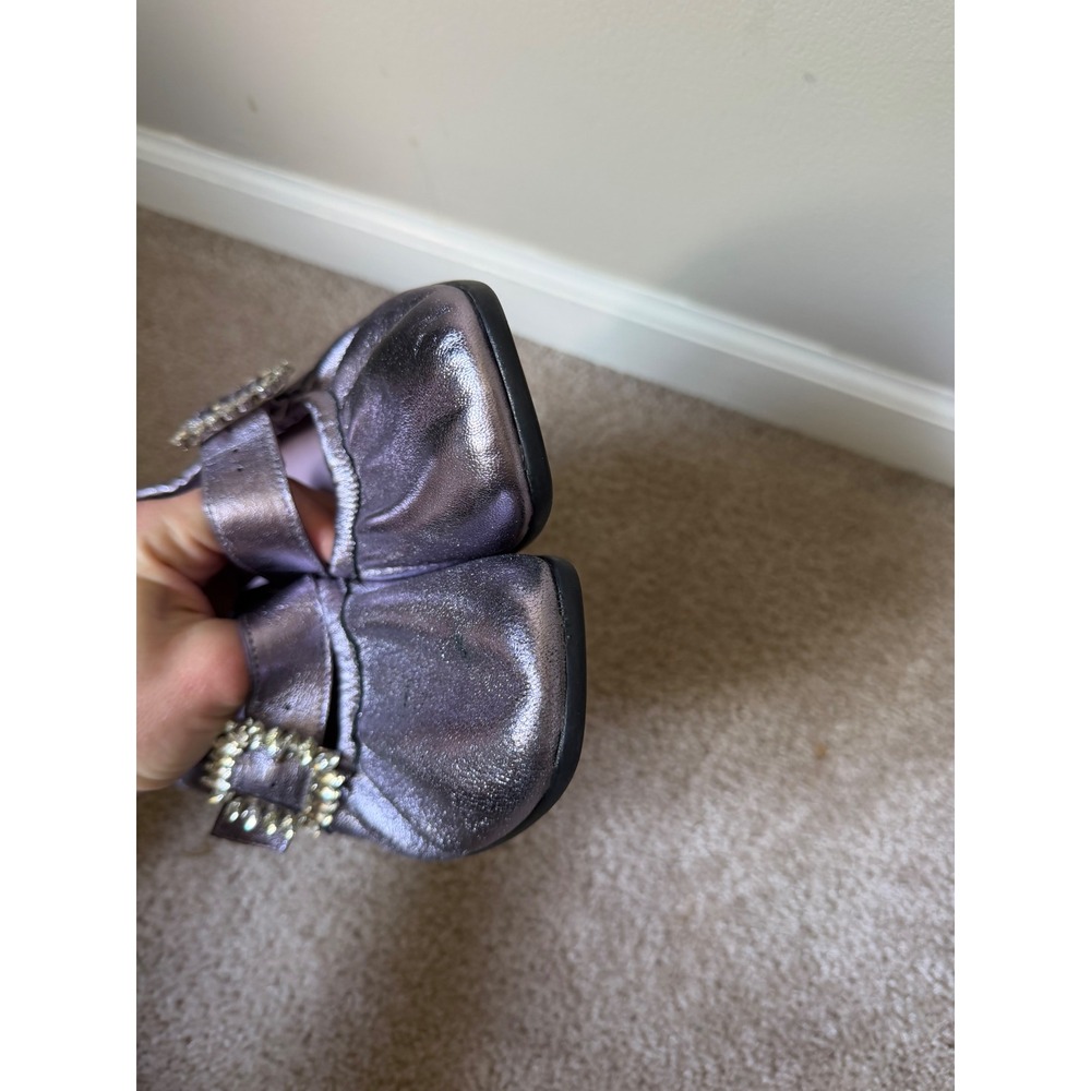 Free People Ballet Flats Ursa Gemini Mary Jane Metallic Lavender Purple 10 - Picture 11 of 11